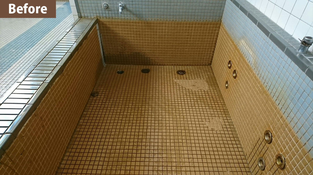 浴槽の皮脂や付着汚れ除去 BAN system BAN system 施工のビフォーアフター